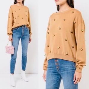 Alice + Olivia Gleeson Metal Ball Sweater